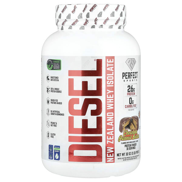 psr71079_v_35.jpg Diesel®, новозеландский сывороточный изолят, шоколад и арахисовая паста, 908 г (2 фунта) — PERFECT Sports
