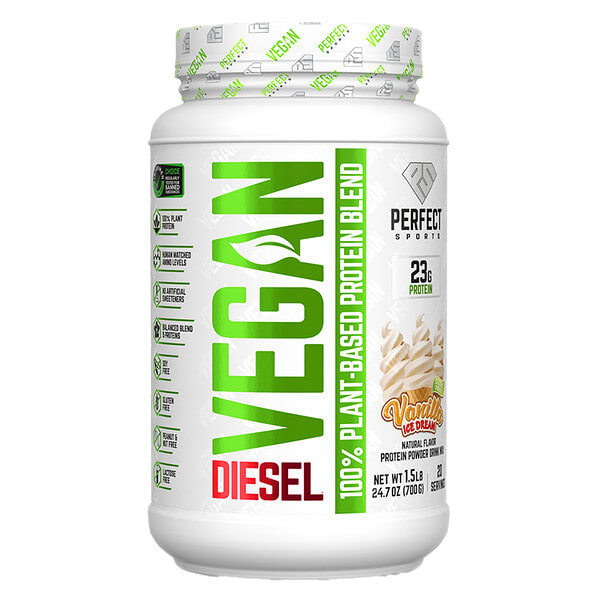 psr75466_v_41.jpg Vegan Diesel, смесь 100% растительных белков, ванильное мороженое, 700 г (1,5 фунта) — PERFECT Sports