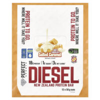 Diesel, новозеландский протеиновый батончик, белый шоколад с соленой карамелью, 12 батончиков по 50 г — PERFECT Sports