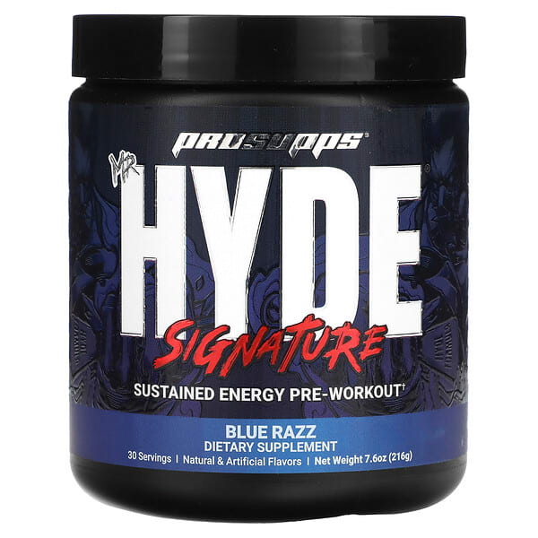 pss02806_v_44.jpg Mr. Hyde, фирменный предтренировочный комплекс для поддержания уровня энергии, со вкусом голубой малины, 216 г (7,6 унции) — ProSupps
