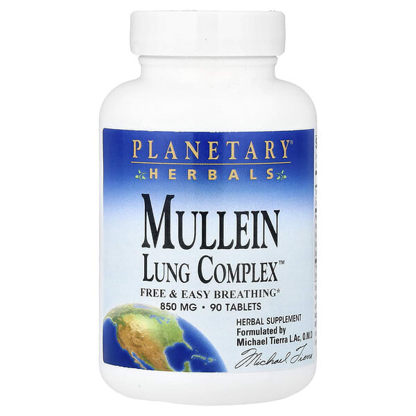 ptf10002_v_24.jpg Mullein, Lung Complex™, 90 таблеток — Planetary Herbals