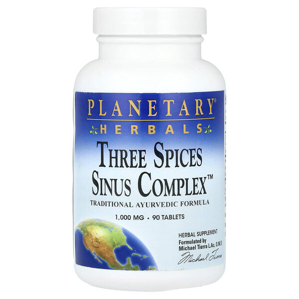 ptf10013_v_15.jpg Three Spices Sinus Complex™, 90 таблеток — Planetary Herbals