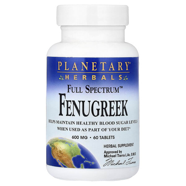 ptf10527_v_8.jpg Full Spectrum™, пажитник, 600 мг, 60 таблеток — Planetary Herbals