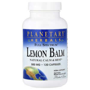 Лимонная мелисса Full Spectrum™, 500 мг, 120 капсул — Planetary Herbals