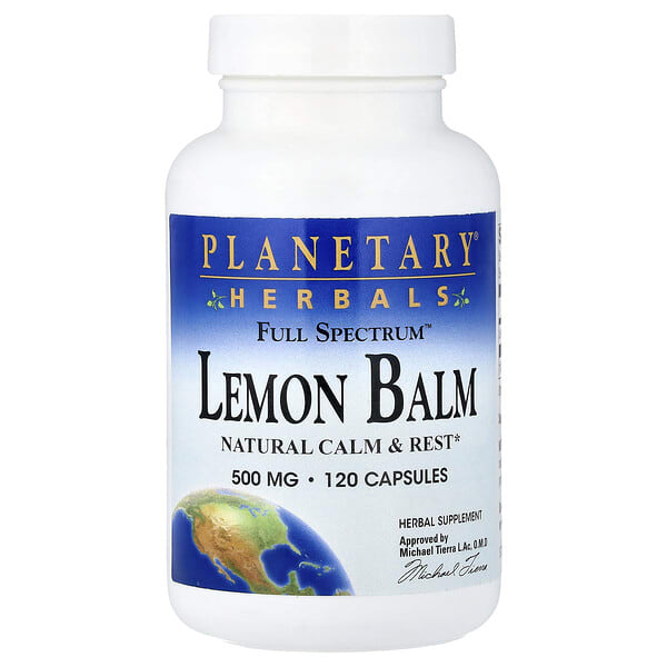 ptf10727_v_46.jpg Лимонная мелисса Full Spectrum™, 500 мг, 120 капсул — Planetary Herbals