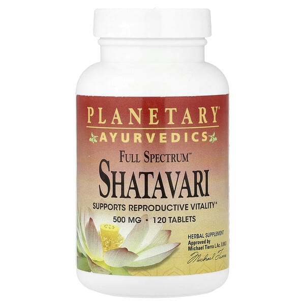 ptf10729_v_14.jpg Ayurvedics, Full Spectrum™, шатавари, 500 мг, 120 таблеток — Planetary Herbals