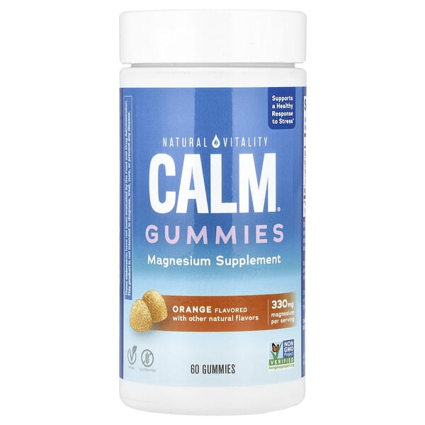 ptg04309_v_24.jpg CALM®, жевательные мармеладки с магнием, апельсин, 60 жевательных мармеладок (82,5 мг в 1 жевательной мармеладке) — Natural Vitality