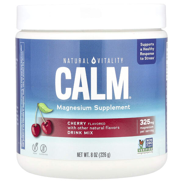 ptg04353_v_24.jpg CALM®, смесь для напитков с магнием, вишня, 226 г (8 унций) — Natural Vitality