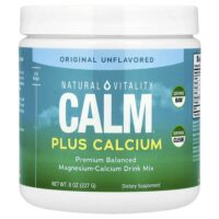CALM® Plus Calcium, смесь для приготовления напитка из магния и кальция, оригинальный без добавок, 227 г (8 унций) — Natural Vitality