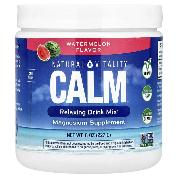 ptg04356_v_24.jpg CALM®, смесь для расслабляющих напитков, арбуз, 227 г (8 унций) — Natural Vitality