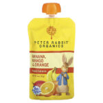Peter Rabbit Organics, органическое фруктовое пюре, банан, манго и апельсин, 113 г (4 унции) — Pumpkin Tree Organics