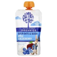 Peter Rabbit™ Organics, органическое фруктовое пюре, овсяные хлопья и семена, яблоко и голубика, 113 г (4 унции) — Pumpkin Tree Organics