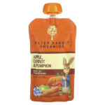 Peter Rabbit Organics, органическое фруктовое и овощное пюре, яблоко, морковь и тыква, 125 г (4,4 унции) — Pumpkin Tree Organics