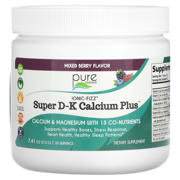 pur04108_v_8.jpg lonic-Fizz™, Super DK Calcium Plus™, со вкусом ягодного ассорти, 210 г (7,41 унции) — Pure Essence