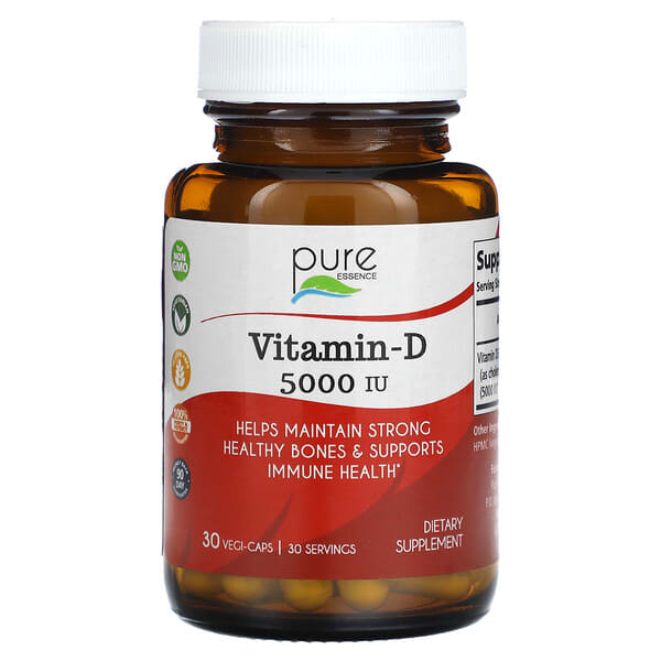 pur24002_v_18.jpg Витамин D, 5000 МЕ, 30 растительных капсул — Pure Essence