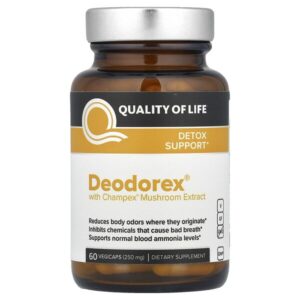 Deodorex, с экстрактом грибов Champex, 500 мг, 60 растительных капсул (250 мг в 1 капсуле) — Quality of Life