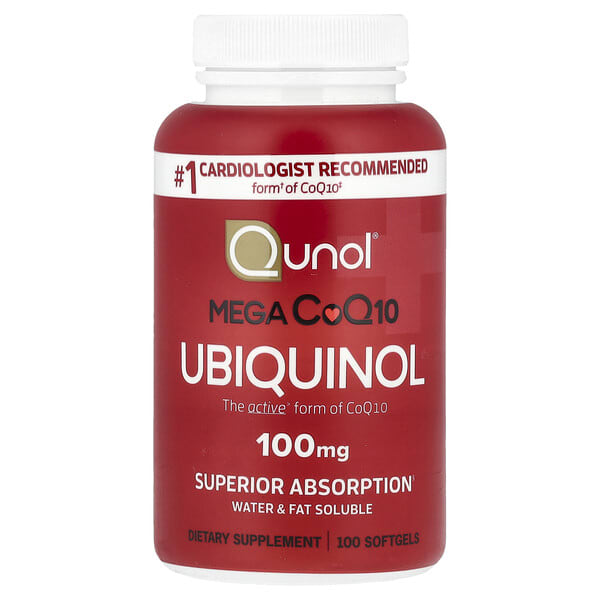 qnl00106_v_34.jpg Mega CoQ10, убихинол, 100 мг, 100 капсул — Qunol