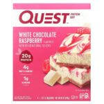 протеиновый батончик, белый шоколад и малина, 4 шт. по 60 г (2,12 унции) — Quest Nutrition