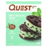 протеиновый батончик, мята и шоколадная крошка, 4 шт. по 60 г (2,12 унции) — Quest Nutrition