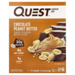 Protein Bar, шоколадно-арахисовая паста, 4 батончика, 60 г (2,12 унции) — Quest Nutrition