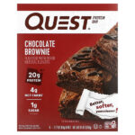 Протеиновый батончик, шоколадный брауни, 4 батончика, 60 г (2,12 унции) — Quest Nutrition