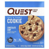 Протеиновое печенье, шоколадная крошка, 4 пакетика, 59 г (2,08 унции) — Quest Nutrition