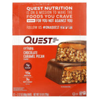 Hero Protein Bar, хрустящий шоколад с карамелью и пеканом, 12 батончиков, 60 г (2,12 унции) — Quest Nutrition