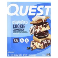 Протеиновый батончик Overload, Cookie Commotion, 12 батончиков, 58 г (2,04 унции) — Quest Nutrition
