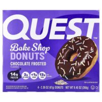 Bake Shop Пончики, в шоколадной глазури, 4 пончика по 67 г (2,36 унции) — Quest Nutrition