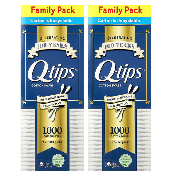 qti11684_v_54.jpg Q-tips, Ватные палочки, семейная упаковка, 2 шт., По 500 тампонов