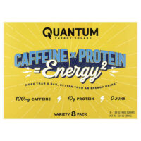 Протеиновый снек с кофеином, разнообразные, 8 квадратов, 48 г (1,69 унции) — Quantum Energy Square