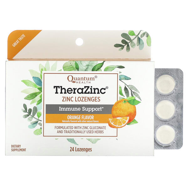qua01600_v_29.jpg TheraZinc, леденцы с цинком, апельсин`` 24 пастилки — Quantum Health