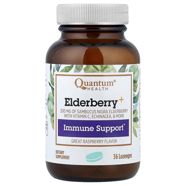 qua01627_v_24.jpg Elderberry+ Immune Support, малина, 36 пастилок — Quantum Health