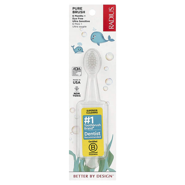 rad00108_v_24.jpg Pure Brush для детей старше 6 месяцев, для сверхчувствительных десен, 1 зубная щетка — RADIUS