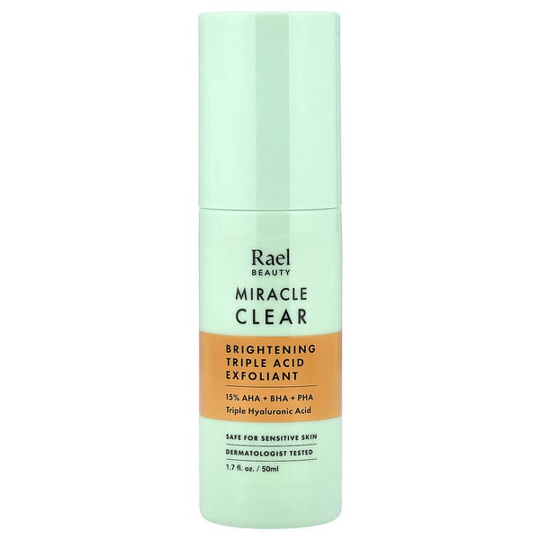 rae13296_v_17.jpg Miracle Clear, осветляющий эксфолиант с тройными кислотами, без отдушки, 50 мл (1,7 жидк. унции) — Rael