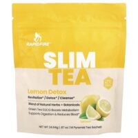 Slim Tea, лимон, 14 пакетиков в виде пирамиды, 24,64 г (0,87 унции) — RAPIDFIRE