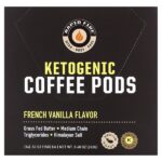 Ketogenic Coffee Pods, французская ваниль, средней обжарки, 16 капсул, 240 г (8,48 унции) — RAPIDFIRE