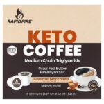 Keto Coffee Pod, карамель макиато, средней обжарки, 16 капсул, 240 г (8,46 унции) — RAPIDFIRE