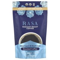 Кофе с адаптогеном и грибами, растворимый, жареный кофе, 144 г (5 унций) — Rasa