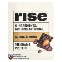 Протеиновый батончик, мокко и миндаль, 12 батончиков, 60 г (2,1 унции) — Rise Bar