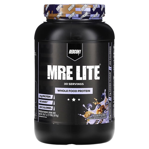 rdc75910_v_8.jpg MRE Lite, цельнопищевой протеин, со вкусом голубики, 870 г (1,92 фунта) — Redcon1