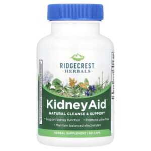KidneyAid™, для поддержки почек, 60 капсул — RidgeCrest Herbals