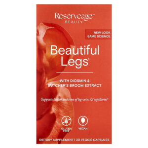 Beautiful Legs с диосмином и ресвератролом, 30 растительных капсул — Reserveage Beauty