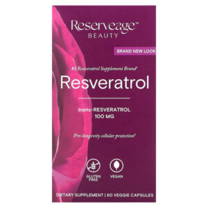 Ресвератрол, 100 мг, 60 растительных капсул — Reserveage Beauty