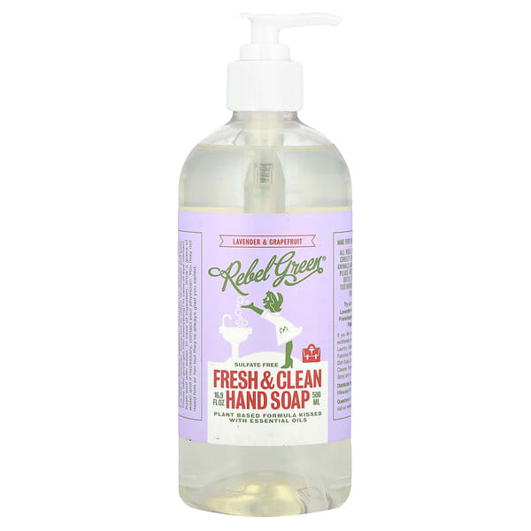 reg00635_v_17.jpg Мыло для рук Fresh & Clean, лаванда и грейпфрут, 500 мл (16,9 жидк. унц.) — Rebel Green