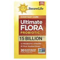 Ultimate Flora™, пробиотик Ultimate Flora™, 15 млрд КОЕ, 30 веганских капсул с отсроченным высвобождением — Renew Life