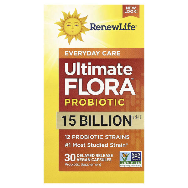 ren12097_v_56.jpg Ultimate Flora™, пробиотик Ultimate Flora™, 15 млрд КОЕ, 30 веганских капсул с отсроченным высвобождением — Renew Life
