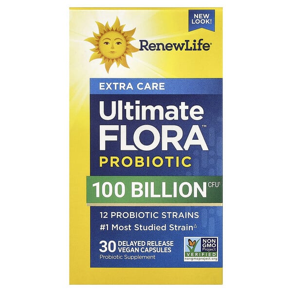 ren12103_v_68.jpg Ultimate Flora, пробиотик для пищеварения, 100 млрд КОЕ, 30 вегетарианских капсул — Renew Life