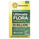 Ultimate Probiotic Flora™, для взрослых старше 50 лет, 30 млрд КОЕ, 30 веганских капсул с отсроченным высвобождением — Renew Life