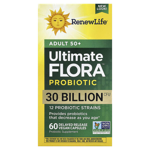 ren12113_v_116.jpg Ultimate Flora™, пробиотик для взрослых от 50 лет, 60 веганских капсул — Renew Life